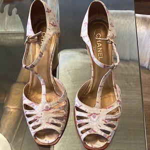 Chanel open toe shoes